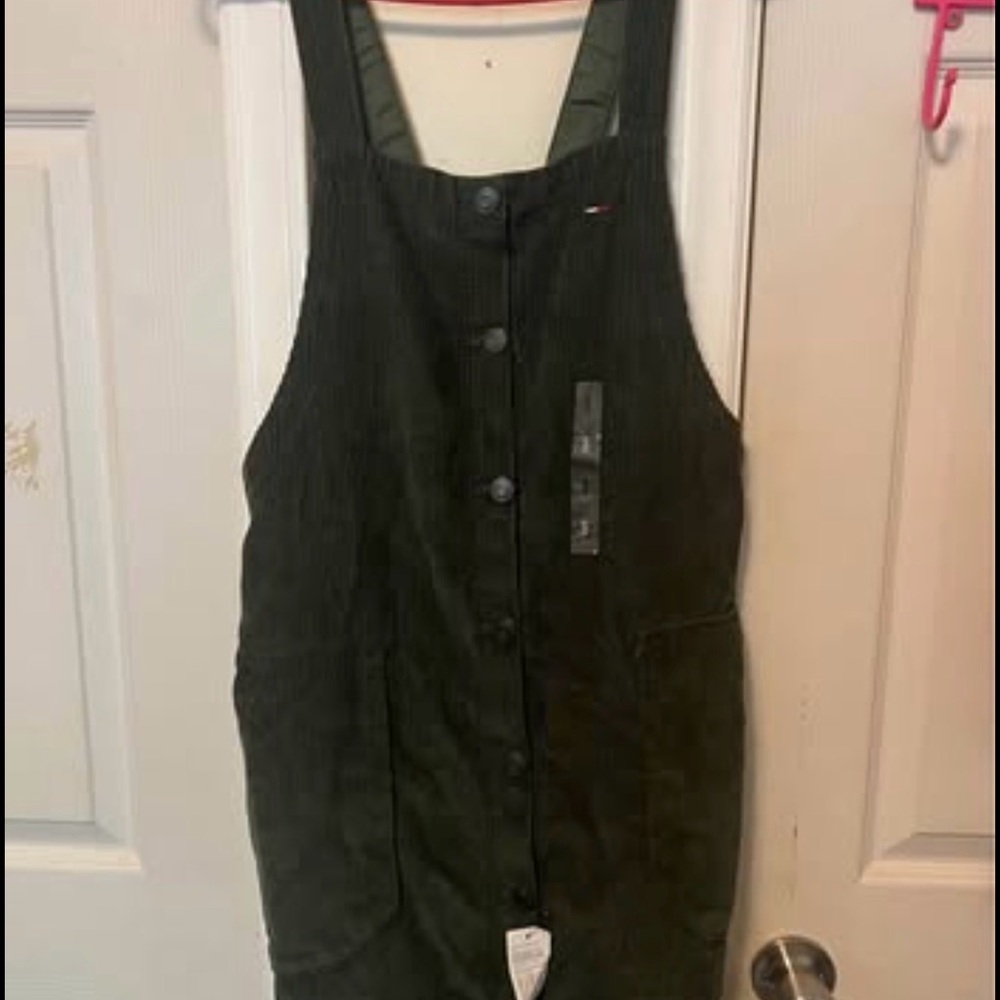 Tommy Hilfiger Green Corduroy Button-Down Dress